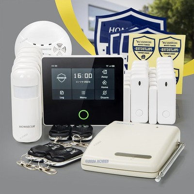 HOMSECUR Wireless WIFI 4G GSM LCD Burglar 4.3'' Alarm System Touch Screen