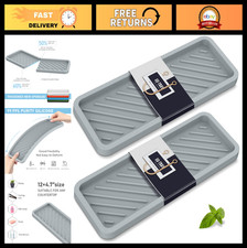 Kitchen Sink Organizer Tray - Silicone Sponge Holder Soap Dispenser Caddy 2-P