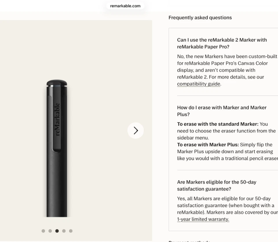 Original Remarkable Marker Handwriting Stylus Pen for Remarkable 2 TESTED READ - Image 4 of 4