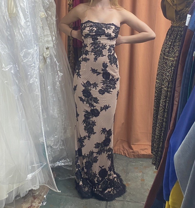 beige green dress Midi Wedding-Guest Dress with Shoulder Ties– PromGirl