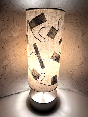 Japanese style, Touch tone,3-way,Renovated Shoji Lamp, OOAK  Art shade,USB,Exc