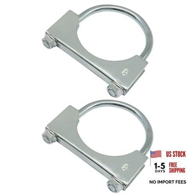 Murtenze 2 Pack U-Bolt Muffler Exhaust Clamps, Stainless Steel Silencer 3''