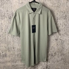 NEW BYLT Bayside Oxford Shirt XL Green Stretch Button Up Short Sleeve Mens