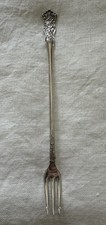 Antique Vintage Silverplate Long Handle Pickle Fork Appetizer Hors Doeuvre