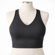 Spanx Racerback Wireless Sports Bra Black Size M Athletic Workout Gym Comfort