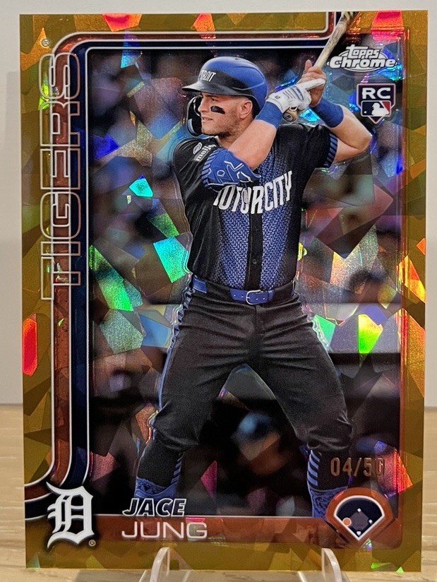 2025 Topps Chrome Sapphire - Jace Jung #225 Gold /50 (RC)