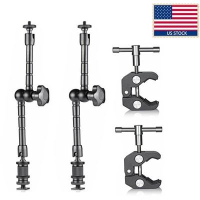 US 2X11'' Articulating Magic Arm+Super Clamp Crab for DSLR Camera LCD Monitor LED