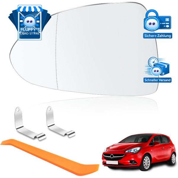 Spiegelglas Beheizbar AsphäRisch Links FüR Opel Corsa D/E 2006-2019 AußEnspiegel-image