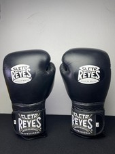 Guantoni da boxe Cleto Reyes in pelle bovina con gancio e passante - Nero - Unisex Adulti