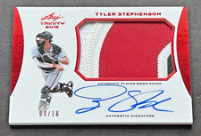 2015 Leaf Trinity Tyler Stephenson Auto and 3-color Patch numbered 09/10 Reds