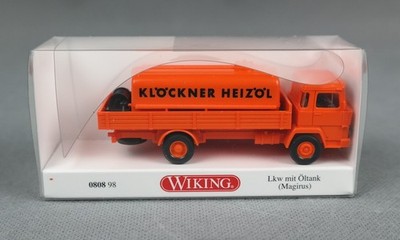 WIKING 080898/0808 98 H0,1:87 Lkw mit Öltank (Magirus) ''Klöckner'' (orange) NEU!