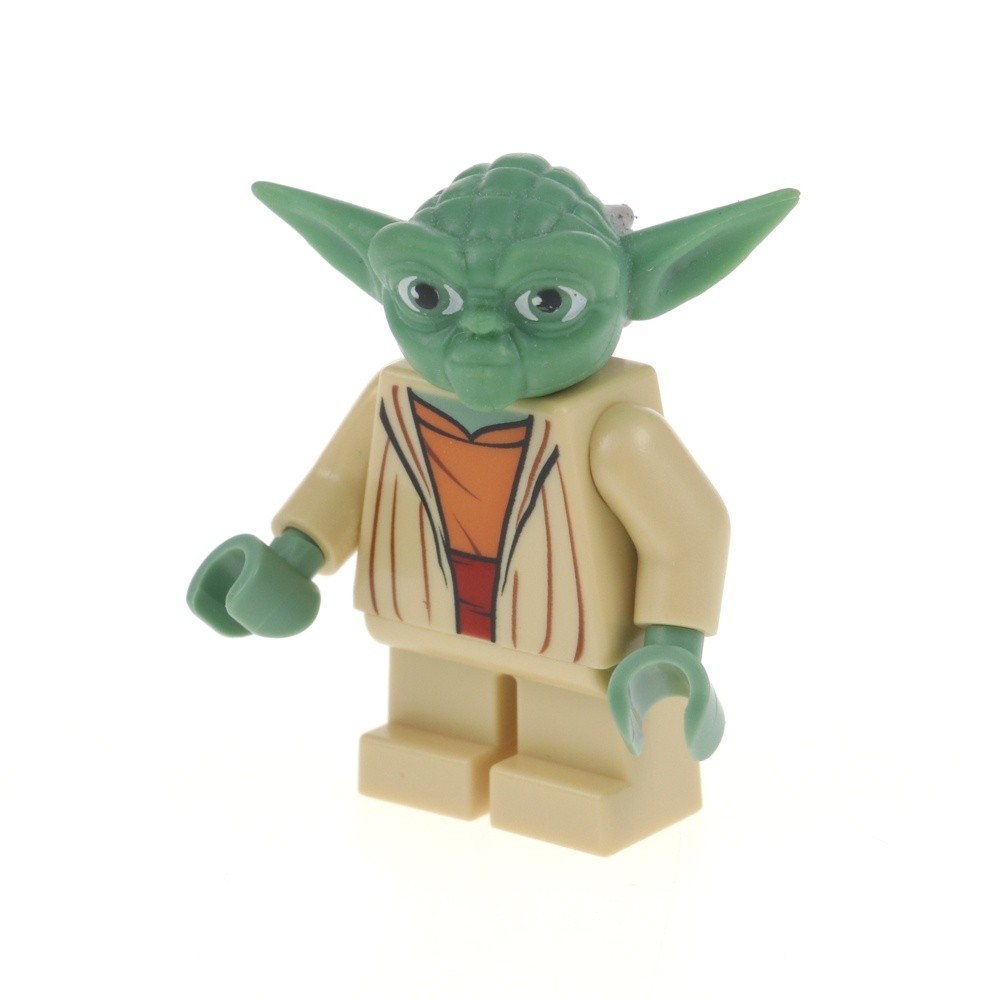 1X Lego Minifigure Star Wars Clone Wars Yoda Jedi Master Gray Hair 7964 SW0219