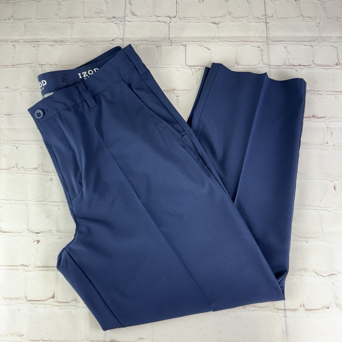 Izod Golf Blue Performance Stretch Lightweight Pants Size Men's 34