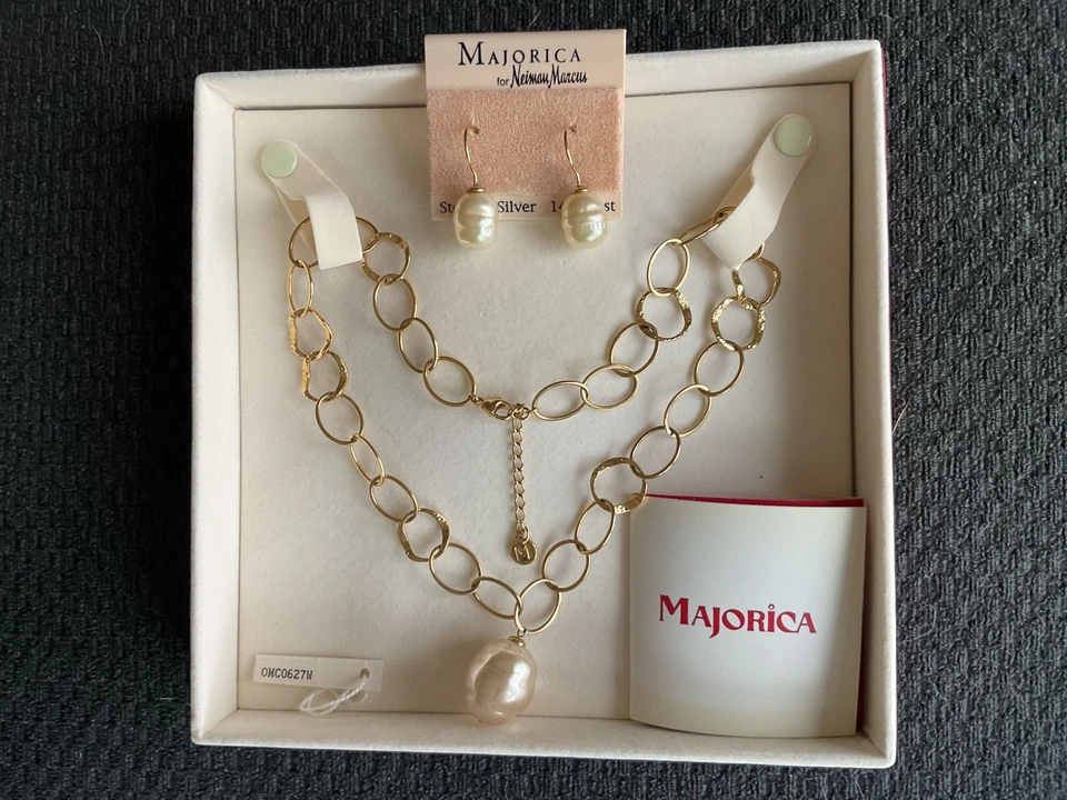 MAJORICA Drop Pearl Necklace & Earring Set - Image 2 of 4