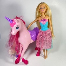 2015 Mattel Barbie Dreamtopia Pink Unicorn Doll - INCOMPLETE