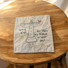 VTG Embroidered Angel Pc Reach High For Repurposing 9”