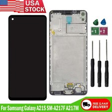 For Samsung Galaxy A21S SM-A217F A217M LCD Display Touch Screen Digitizer Frame