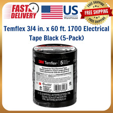 Temflex 3/4 In. X 60 Ft. 1700 Electrical Tape Black 5-Pack 