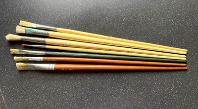 Vintage Winsor & Newton 7 Pinsel Mix Mid-C Serie 7, 6 & 2 Titan Filbert