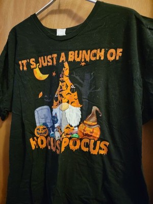 Halloween T-Shirt Black & Orange w/Gnomes Women Plus 3x