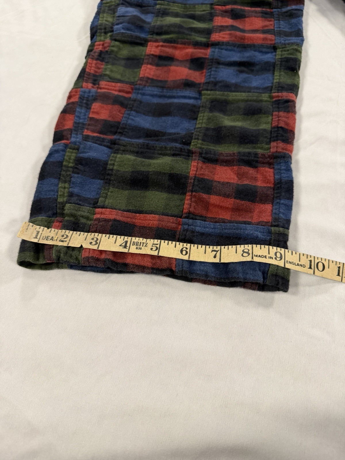 VTG LL Bean Patchwork Flannel Pants Multicolor Si… - image 7