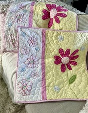 Vintage Pottery Barn Kids Daisy Flowers Euro Sham Pair