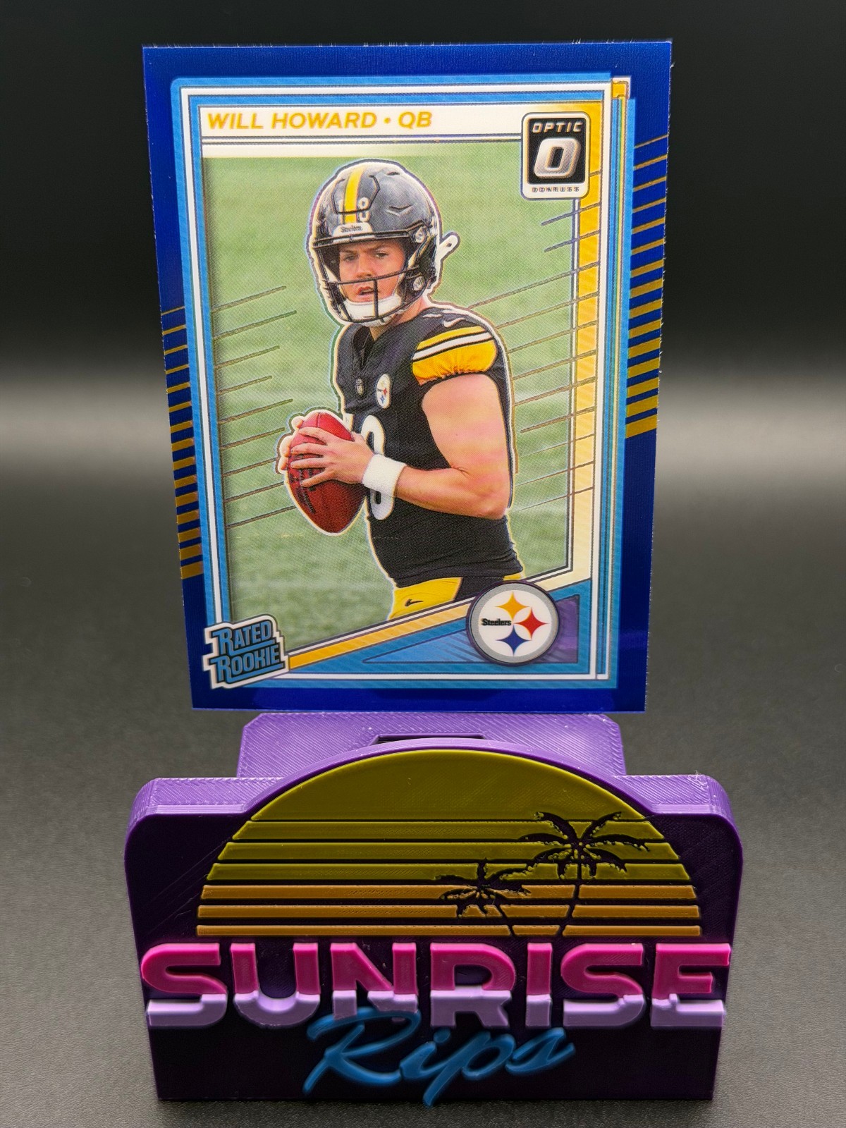 2025 Donruss Optic Will Howard #233 Rated Rookie Blue Prizm /249 Steelers