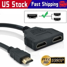 4K HDMI Cable Adapter Male To Dual Female 2.0 Converter 1 in 2 out Splitter lot