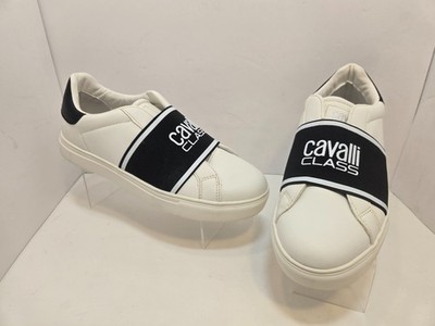 Women's Cavalli Class Logo Strap Faux Leather Tennis Shoe US 8 M / 38 EUR