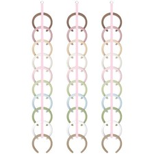 3 Pcs 3.3FT Extended Headband Holder Organizer Wall Hanging Hairband Pink