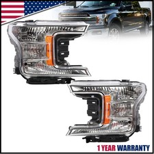 Lh Rh Headlights For 2018-2020 Ford F150 Pickup Truck Halogen Chrome Lamps Lh Rh Headlights For 2018-2020 Ford F150 Pickup Truck Halogen Chrome Lamps