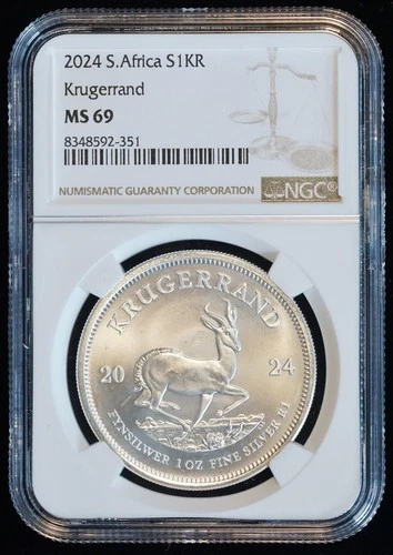 2024 South Africa Krugerrand Silver Coin 1ozt Fine (NGC MS69 MS 69) 