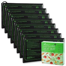 8-Pack Seedling Heat Mat - Waterproof Germination Station, Hydroponic Heating Pa