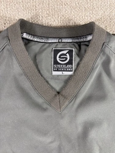 Sunderland Of Scotland Pullover Mens Large Gray Windbreaker Golf Jacket USA Poly image 5