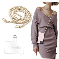 Phone Crossbody Chain Cell Phone Lanyard,Universal Leather Metal Shouder B