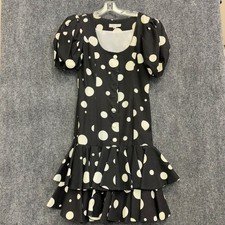 Victor Costa Poka Dot Midi Dress Size 8 Vintage