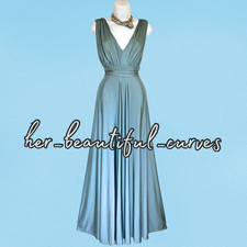 BIBA LIGHT TEAL EMPIRE LINE JERSEY OCCASION EVENING PARTY DRESS SIZE 16