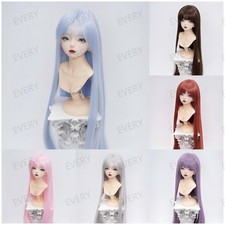 1/6 1/4 1/3 Middle Parted Long Hair High-temperature Fiber Silk Wig Fit BJD Doll