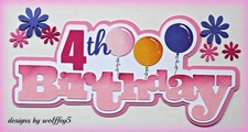 CRAFTECAFE BIRTHDAY TITLE paper piecing premade scrapbook page die cut WOLFFEY5