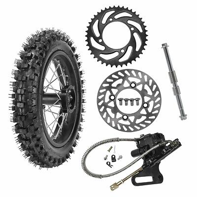 3.00-12 Rear 80/100-12 Wheel Tire Rim w/ Brake for Apollo CRF70 SSR 50/110/140cc