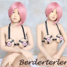 Black PU Leather Metal hollow Bra Restraints Flirt Fetish for Couples cosplays