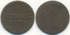 Saksonia 1775, Fryderyk August III, 1 fenig 1775 C