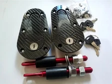 Universal Carbon Fiber Hood Pin Plus Flush Mount latch Kit Lock With Keys DB