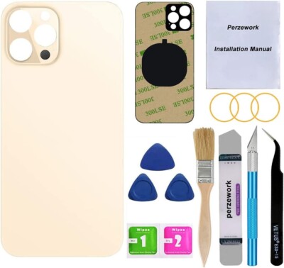 OEM Rear Back Glass Replacement (Gold) Compatible with iPhone 12 pro max 6.7 inc