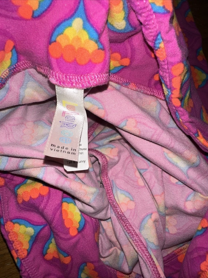 Lularoe TC Tall Curvy Fuchsia Bubblegum Pink Bright Neon Jeggings Leggings💗224 - Image 3 of 3