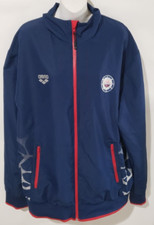 Arena USA Swimming Zip Up Light Windbreaker Jacket Navy Blue SIZE XXL