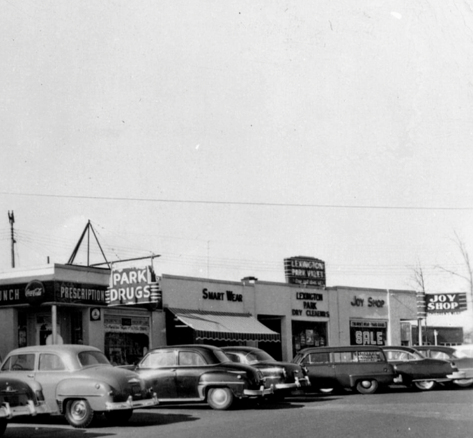 RPPC Lexington Park MD Street View Maryland Postcard Park Drugstore
