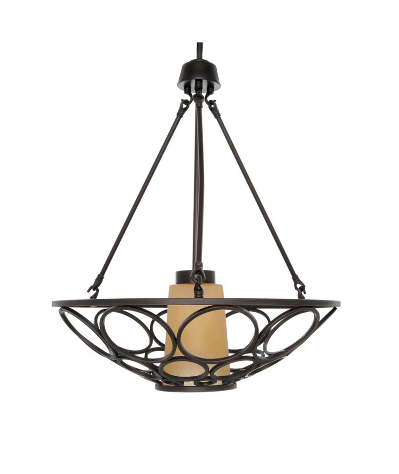 World Imports ES5959OB4 1-Light Oil-Rubbed Bronze Pendant w/Frosted Glass Shade - Image 2 of 4
