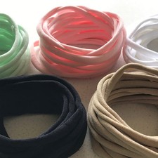 10 Soft Thin Nylon Headbands - Range of Colours - 26cm Baby Headbands