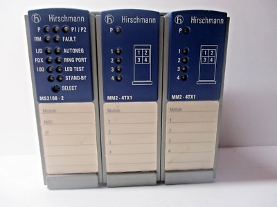 HIRSCHMANN.... (1) MS20 & (2) MM2-4TX1 Mice Media Module 